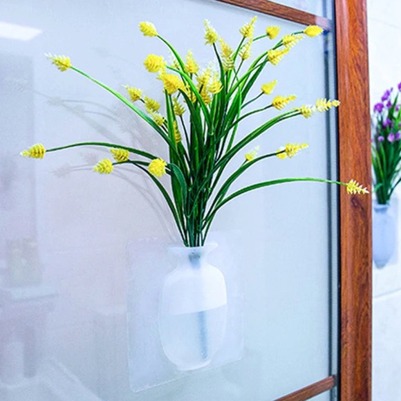 🆕 StickiVASE SELF-ADHESIVE VASE Holds Water & Flowers Hangs on Walls & Windows - Picture 10 of 12